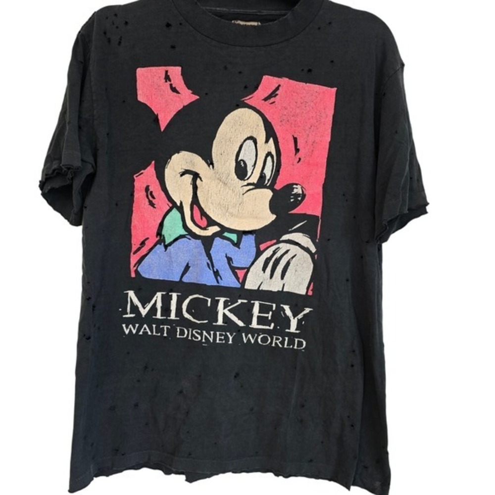 😀 Vintage Mickey Mouse Walt Disney World Distressed Graphic T Shirt Size M